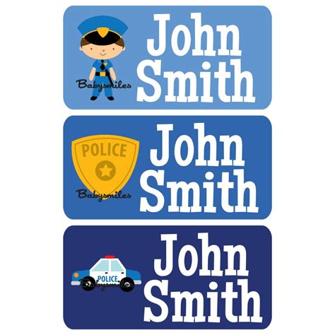 police heros clothing tag labels baby smiles labels