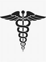 Medical Redbubble Caduceus Symbol Sticker Sold Nurses sketch template