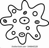 Amoeba Microscopic Celled sketch template