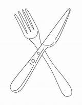 Fork Coloring Knife Pages Kitchen Getcolorings Color Getdrawings Popular sketch template