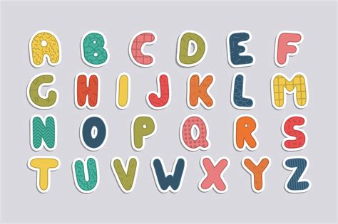color alphabet childish letters