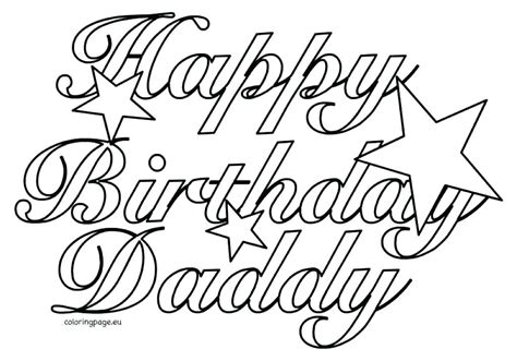 happy birthday daddy printable coloring card printable templates