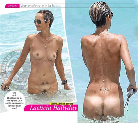 laeticia hallyday nude in plage topless tits softcore pussy ass in… starsfrance