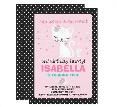 kitty birthday invitation designs templates psd ai word