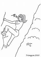 Climbing Coloring Rock Pages Girl Colouring Color Kids Digistamps Print Cards sketch template