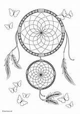 Reve Attrape Catcher Dreamcatcher Coloriages Tattoos Reves Rêves Mandalas Adulte Incroyable Stress sketch template