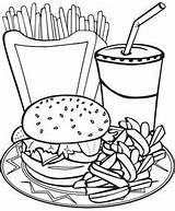 Fries Hamburger Crayons Melting sketch template