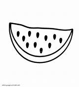 Coloring Vegetables Fruits Pages Printable Watermelon Slice Print Preschoolers Preschool Clipart Line Toddlers Library Popular sketch template