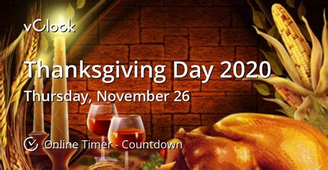 when is thanksgiving day 2020 countdown timer online