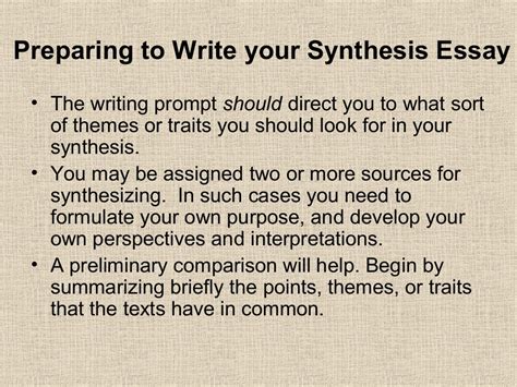 synthesis writing