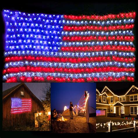 led flag net lights american flag light  festival indoor outdoor decoration walmart