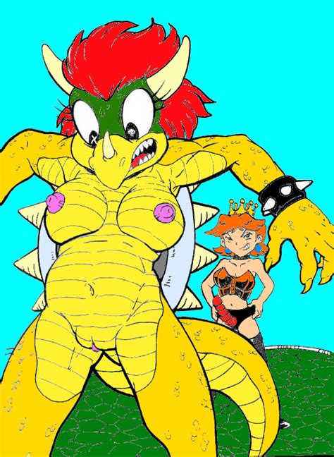 rule 34 2girls areola bowser breasts clothing color