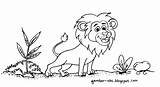 Singa Mewarnai Binatang Hewan Lucu sketch template