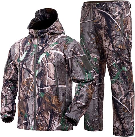 amazoncom yevhev hunting gear suit  men camouflage hunting hoodie jacket  pants