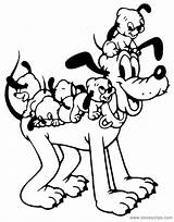Pluto Coloring Pages Puppies Disneyclips sketch template