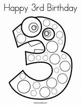 Coloring Birthday Happy 3rd Pages Number Color Printable Print Clipart Colouring Preschool Numbers Noodle Twisty Library Twistynoodle Drawings Funny Choose sketch template