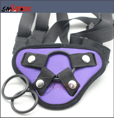 buy purple satin strap on dildo for women strap on