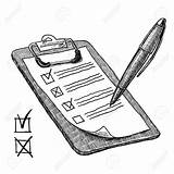 Questionnaire Drawing Sketch Check List Pen Getdrawings Clipboard sketch template
