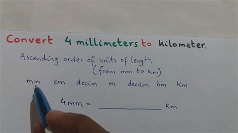 Video 1 Conversion Of Units Millimeter To Kilometer Youtube