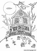 Halloween Coloring Haunted Pages House Drawing Printable Print Getdrawings sketch template