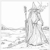 Gandalf Hobbit Colouring Tolkien Lotr Baggins Herr Ringe Bilbo Pencils sketch template