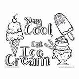 Ice Cream Summer Coloring Color Eat Cool Stay Sheet Paper Shop sketch template