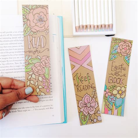 coloring bookmarks    reading colorful smiling colors