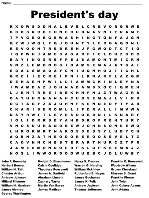 presidents day word search wordmint