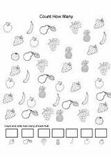 Count Color Fruit Counting Worksheets Worksheet Numbers sketch template