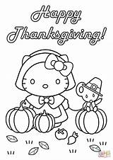 Thanksgiving Kitty Hello Happy Pages Coloring sketch template