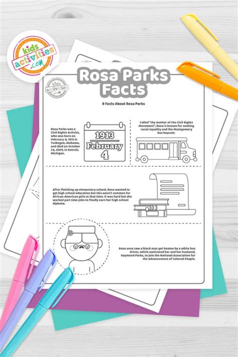 printable rosa parks facts  kids kids activities blog