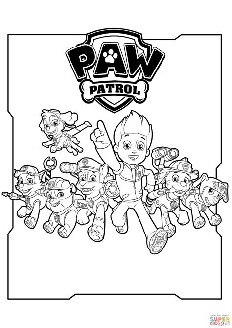 paw patrol characters coloring page  printable coloring