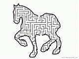 Coloring Maze Clipart Mazes Pages Horse Library Popular sketch template