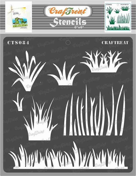 craftreat grass stencils  painting  wood canvas paper fabric
