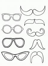 Coloring Pages Mustache Moustache Eyeglasses Pair Template Kids Color Glasses Sunglasses Printable Drawing Eye Clipart Kidsplaycolor Templates Play Colouring Sheets sketch template