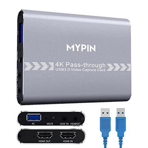 Mypin 4k 60fps Audio Video Hdmi Game Capture Live Gamer Portable Pass