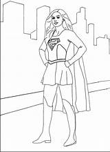 Coloring Supergirl Skyscrapers Standing Around Pages sketch template