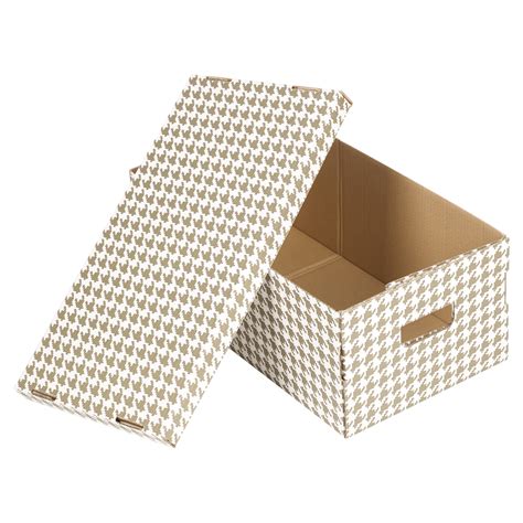 set      cardboard storage boxes  lids lightweight  handles  ebay