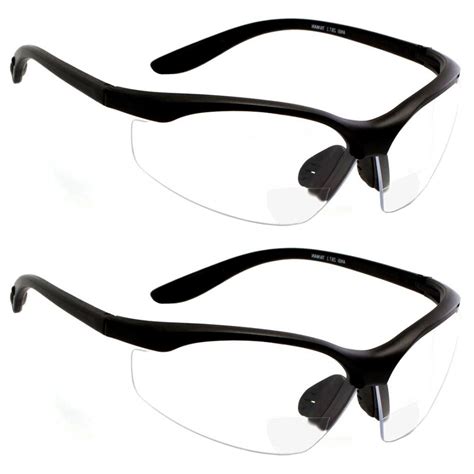 2 pair lot bifocal safety reading glasses clear
