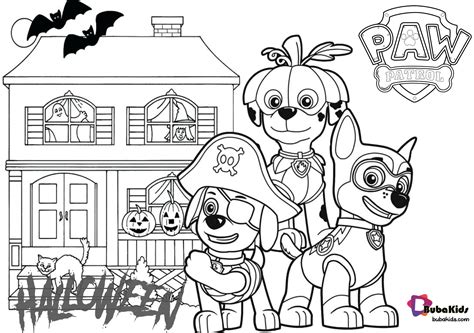 paw patrol halloween haunted house coloring pages bubakidscom