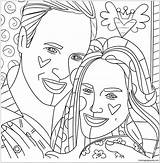 Romero Britto Middleton Prince Kate William Online Pages Coloring Color sketch template