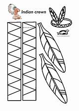 Indian Headband Krokotak Print Kids Native Thanksgiving American Crafts Printables Template Hat Hats Printable Coloring Headdress Head Feather Cut Feathers sketch template