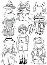 Paper Dolls Doll Coloring Pages Printable Dress Template Color Clothes Colouring Print Kids Papel Vintage Girls Cutout Bonecas Fashion Pasta sketch template