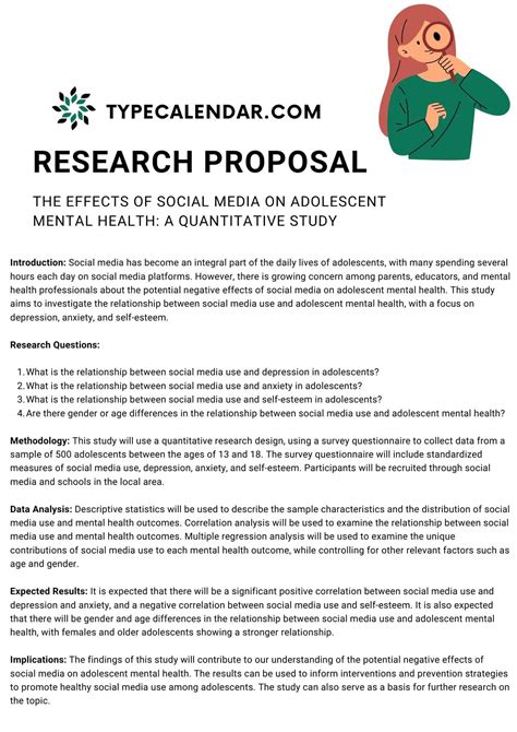 printable research proposal templates word   students