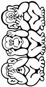 Monkeys Three Colouring Eparenting Colouringpages Index sketch template