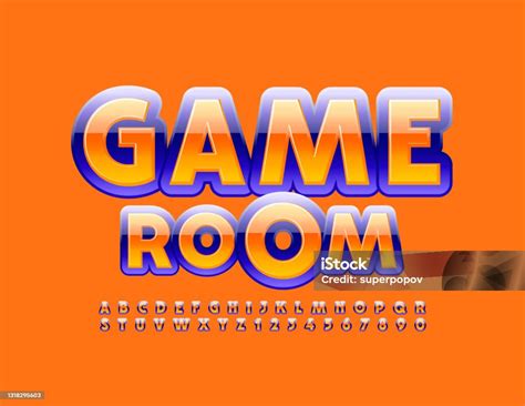 vector bermainmain tanda game room kumpulan huruf alfabet  angka kreatif ilustrasi stok