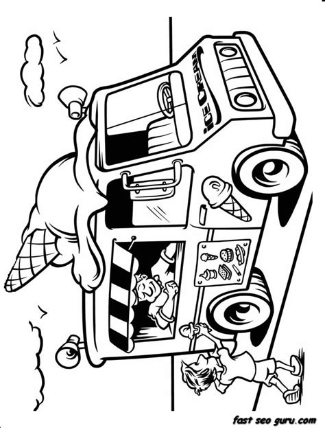 printable ice cream truck coloring  sheet