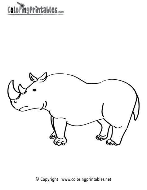 rhinoceros coloring page printable animal themed worksheets pint