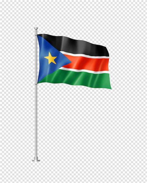 bandera de sudán del sur aislado en blanco archivo psd premium