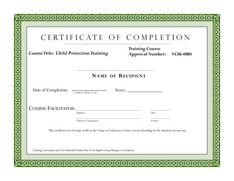 certificate  training completion certificate  completion template